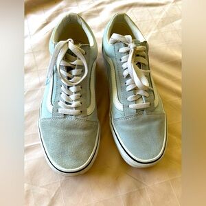Vans Old Skool sneaker in baby blue. Women’s 8.5. Decent used shape.